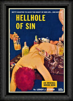 Hell Hole of Sin Vintage Pulp Fiction Canvas Print Fridge Magnet 6x8 Large
