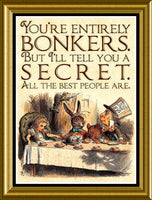 Alice in Wonderland Quote Large Magnetic Canvas Print FRIDGE MAGNET 6x8 Large