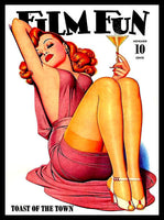 Film Fun Pulp Magazine Toast of The Town Fridge Magnet 6x8 Large