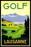 Golf Lausanne Switzerland Travel Poster Fridge Magnet 6x9 Large