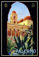 Palermo Italy Vintage Travel Poster Fridge Magnet 6x8 Large