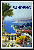 Sanremo Italy Vintage Travel Poster Fridge Magnet 6x8 Large