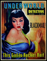 Underworld Detective Pulp Cover Art Canvas Print Fridge Magnet 6x8 Large