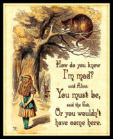 Alice in Wonderland Quote Magnetic Canvas Print FRIDGE MAGNET 6x8 Large