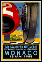 Grand Prix Monaco 1958 Racing Poster Fridge Magnet 6x8 Large