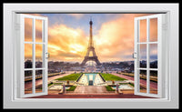 Eiffel Tower Window View Paris Canvas Print Fridge Magnet 6x10 Large