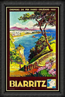 Biarritz to Paris Vintage Travel Poster Fridge Magnet 6x8 Large

