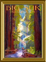 Big Sur Redwoods California Travel Poster Fridge Magnet 6x8 Large
