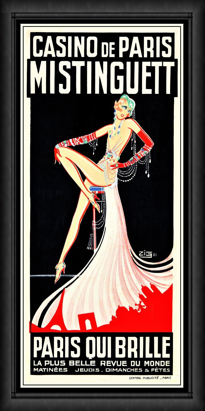 シルヴィ・バルタン・ライヴDVD-3P『Casino De PARIS 95』 Casino de Paris Vintage French Burlesque Poster Fridge Magnet 8x17