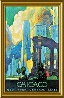 Chicago Central Line Train Travel Poster Fridge Magnet 6x8 Large
