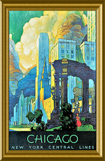 Chicago Central Line Train Travel Poster Fridge Magnet 6x8 Large