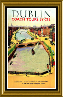 Dublin Ireland Vintage Travel Poster Fridge Magnet 6x9.5 Large