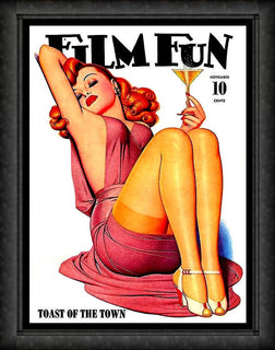 Film Fun Pulp Magazine Toast of The Town Fridge Magnet 6x8 Large
