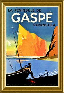 Gaspe Peninsula Vintage Canada Travel Poster Canvas Print Fridge Magnet 6x8 Large