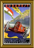Grand Prix Budapest 1936 Vintage Magnetic Poster Fridge Magnet 6x8 Large
