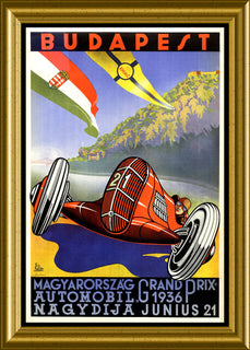 Grand Prix Budapest 1936 Vintage Magnetic Poster Fridge Magnet 6x8 Large