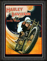 Harley Davidson Vintage Magnetic Racing Poster Fridge Magnet 6x8 Large
