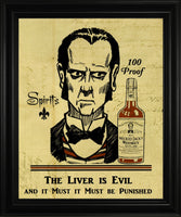 The Liver is Evil Funny Whiskey Liquor Poster Fridge Magnet 6x8 Large
