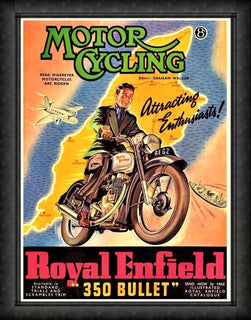 Motor Cycling Royal Enfield 350 Bullet Poster Fridge Magnet 6x8 Large