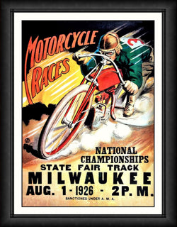 Motorcycle Races Vintage Milwaukee State Fair Poster Fridge Magnet 6x8 Large
