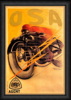 OSA Liberty Motorcycles Vintage Racing Canvas Print Fridge Magnet 6x8 Large
