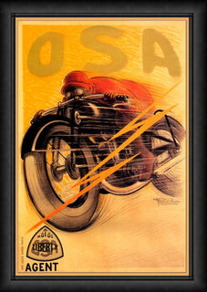 OSA Liberty Motorcycles Vintage Racing Canvas Print Fridge Magnet 6x8 Large