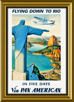 Pan American Airline Rio de Janeiro Travel Poster Fridge Magnet 6x8 Large
