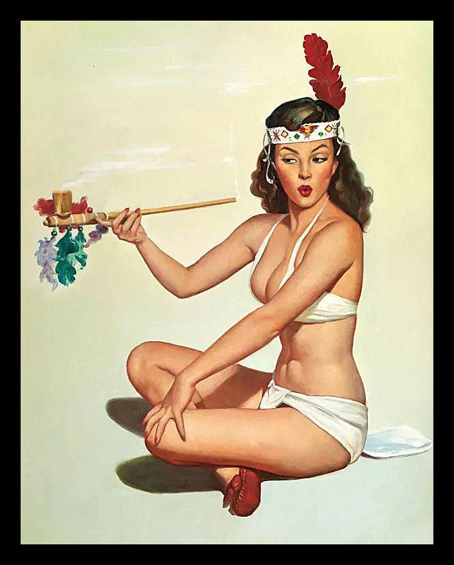 Pass the Peace Pipe Sexy Pin Up Art Magnetic Poster 6x8 Large | Fridge Magnet World Pass the Peace Pipe Sexy Pin Up Art Magnetic Poster 6x8 Large | Fridge Magnet World