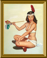 Pass the Peace Pipe Sexy Pin Up Art Magnetic Poster 6x8 Large

