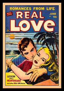 Real Love and Romance Vintage Comic Canvas Print Fridge Magnet 6x8 Large