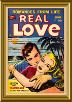Real Love and Romance Vintage Comic Canvas Print Fridge Magnet 6x8 Large
