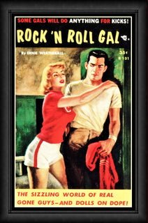 Rock and Roll Gal Pulp Art Magnetic Poster Fridge Magnet 6x8 Large