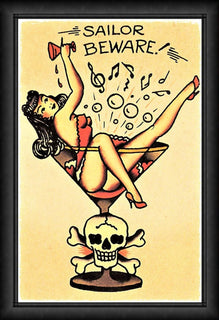 Sailor Beware Magnetic Poster Canvas Print Fridge Magnet 6x8 Large