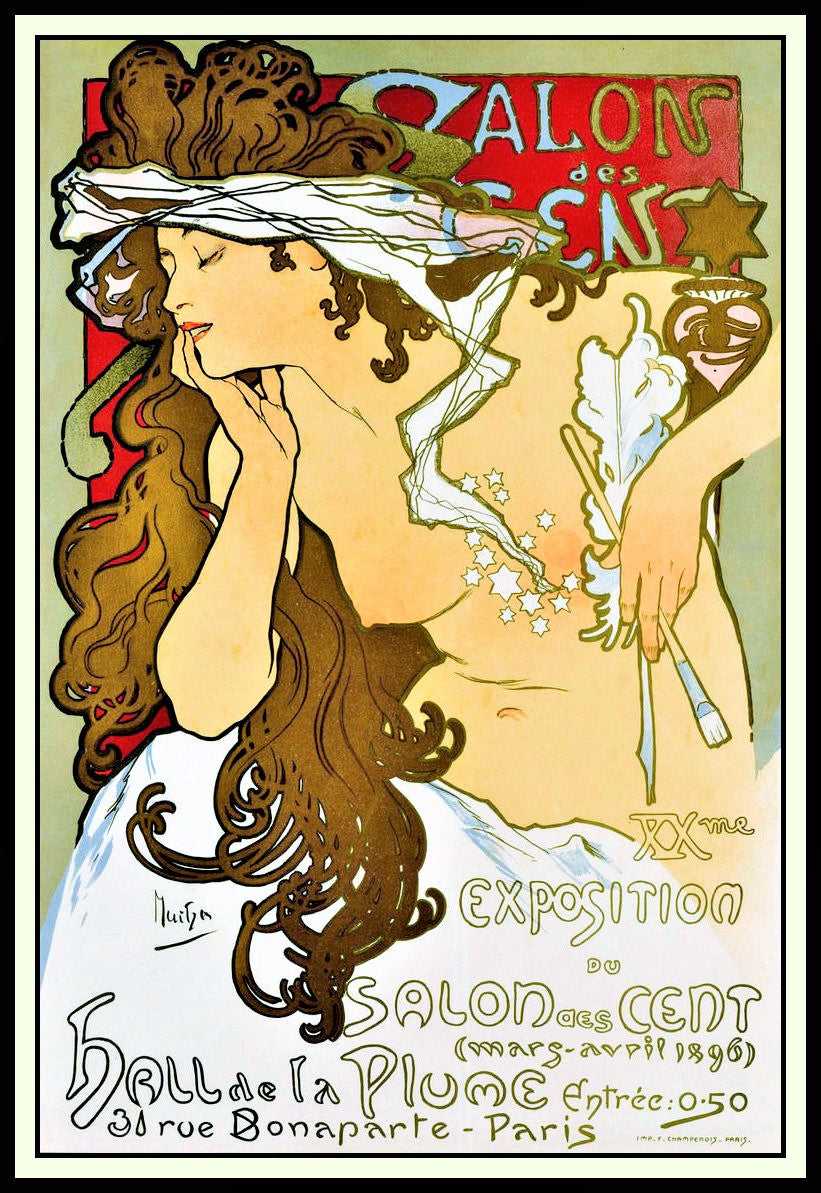 Alphonse Mucha Salon des Cent Vintage Poster Fridge Magnet 6x8 Large