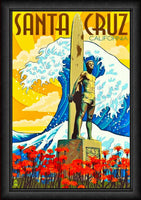 Santa Cruz California Surfing Travel Poster Fridge Magnet 6x8 Large
