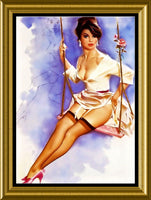 Swing Girl Vintage Pin up Poster Fridge Magnet 6x8 Large
