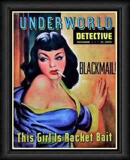 Underworld Detective Pulp Cover Art Canvas Print Fridge Magnet 6x8 Large