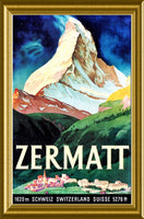 Zermatt Switzerland Magnetic Travel Poster Fridge Magnet 6x8 Large
