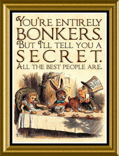 Alice in Wonderland Quote Large Magnetic Canvas Print FRIDGE MAGNET 6x8 Large
