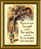 Alice in Wonderland Quote Magnetic Canvas Print FRIDGE MAGNET 6x8 Large
