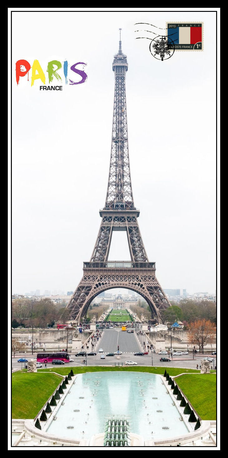 Eiffel Tower Paris France Vintage Canvas Art Print Fridge Magnet 9x18 Large