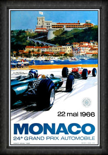 Grand Prix 24 Monaco 1966 Auto Racing Poster Canvas Print Fridge Magnet 6x8 Large