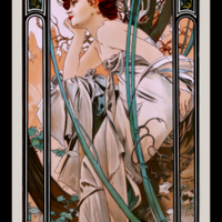 Alphonse Mucha Art Nouveau Poster Fridge Magnet 6.5x17 Magnetic Canvas