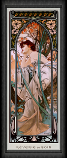 Alphonse Mucha Art Nouveau Poster Fridge Magnet 6.5x17 Magnetic Canvas