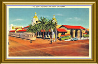 San Diego Train Depot Vintage Travel Poster Fridge Magnet 6x8 Large
