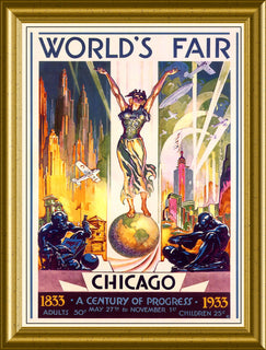 Worlds Fair 1933 Chicago Magnetic Poster Fridge Magnet 6x8 Large