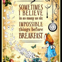 Alice in Wonderland Quote Impossible Things Poster Fridge Magnet 6x8 Large