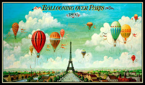 Ballooning Over Paris Vintage Travel Poster 6x10 Fridge Magnet