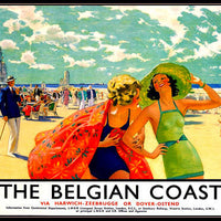 Belgian Coast Vintage Travel Poster Fridge Magnet 6x8 Canvas Print