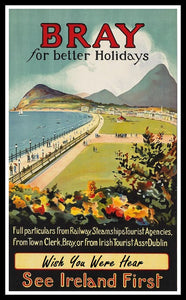Bray Ireland Vintage Travel Poster Fridge Magnet 6x8 Large